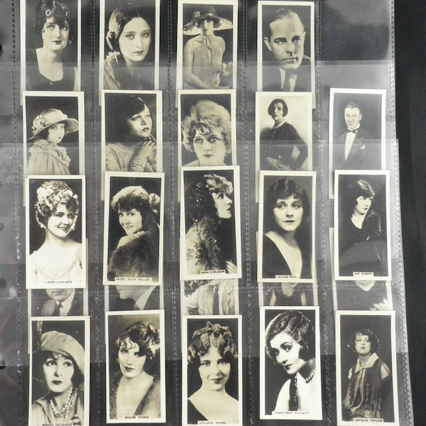 Cinema Stars Cigarette Cards by Rothmans Set of 24 Issued in 1925 Movies Film Stars Rare Collectable