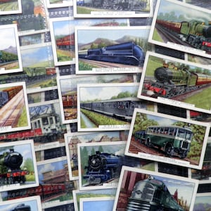 Trenes del Mundo Tarjetas de Cigarrillo por Gallahers Set de 48 Emitido en 1937 Trenes Modelo Ferrocarriles Locomotoras Ferrocarril Raro Regalo