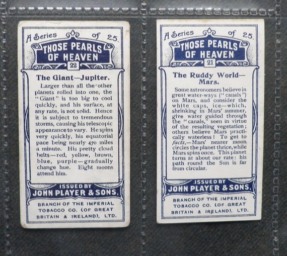 英国 シガレットカード 星座 25枚セット 天空の真珠 John Players Those Pearls of Heaven Cigarette Cards by John Player Set of 25