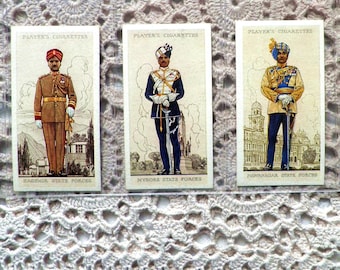 Uniformes militares del Imperio británico en el extranjero Tarjetas de cigarrillos de John Player Juego de 50 Emitidas en 1938 Historia Uniforme militar Regalo raro