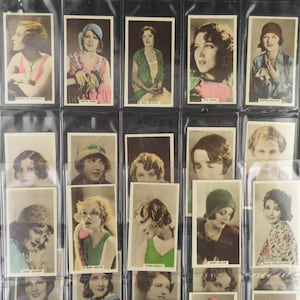 Cinema Stars (Set 6) Cigarette Cards door Cavanders Set van 30 uitgegeven in 1934 Media Movies Film Stars Cinema Rare Gift