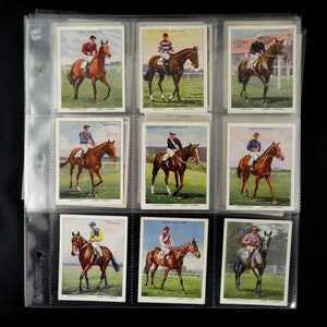 Rennpferde und Jockeys 1938 ( Groß ) Zigarettenkarten von WD & HO Wills 40 Ausgestellt in 1939 PferdeRennen Sport Turf Seltene Sammler