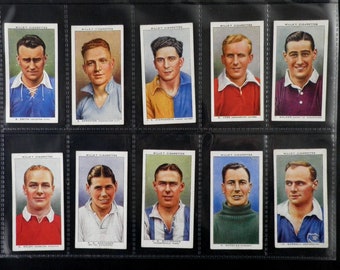 wills cigarette cards association footballers Association Footballers Cigarette Cards by WD & HO Wills Set of 50 Issued  in 1939 Sport Football Soccer Players Rare Collectable