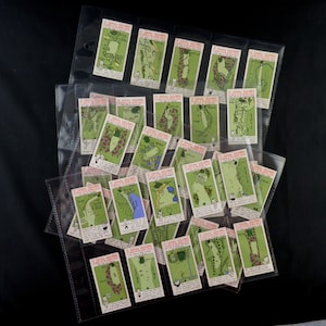 3 gioviali golfisti Carte di sigarette di Churchman Set di 36 Emesso nel 1934 Sport Campi da golf Buche Golf Raro Investimento da collezione