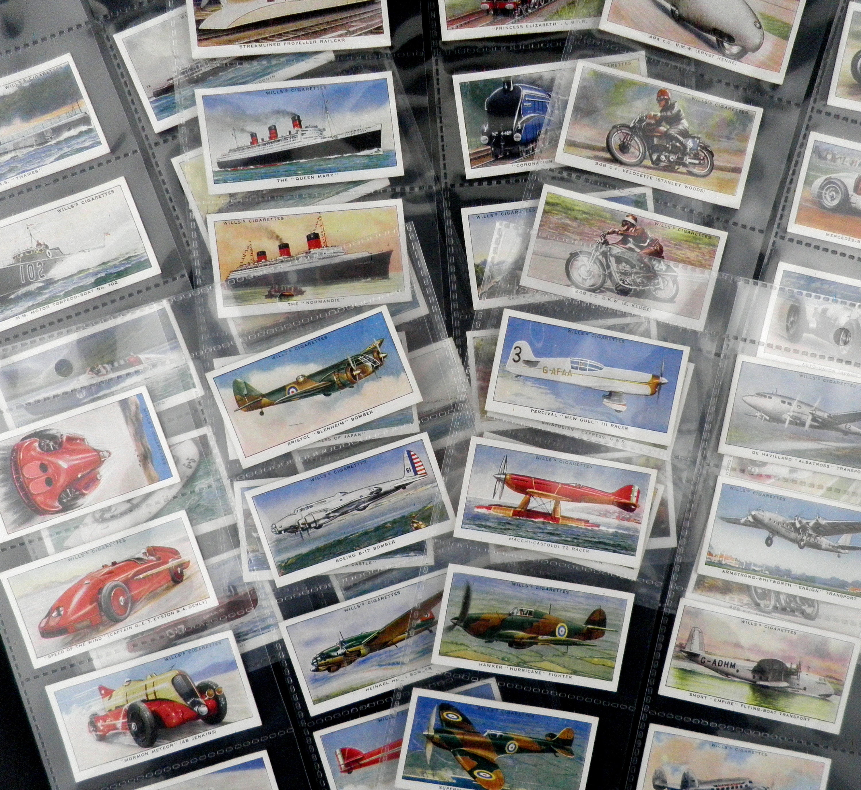 Speed Cigarette Cards by WD and HO Wills Set of 50 Issued in 1938 Transport  Ships Planes Motorbikes Cars Rare Collectable