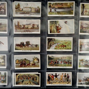 Cartões de cigarro com estampas esportivas antigas de Stephen Mitchell Conjunto de 25 emitidos em 1930 Pintura artística Caça Country Sport Hounds t Fotos Raras