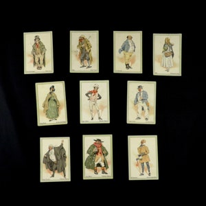 Personajes de Dickens ( Extra Large ) Cigarette Cards de John Player & Son Set de 10 Publicado en 1912 Literatura Dickens Rare Collectable
