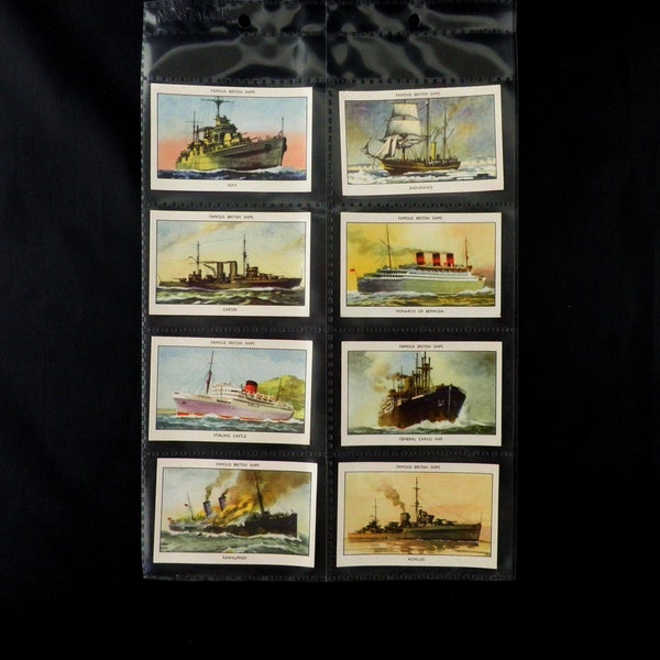 Famous British Ships ( 2nd Series ) Cigarette Cards by Amalgamated Tobacco Set of 25 Issued in 1952 Sailing Maritime Ships Navy Gift Rare