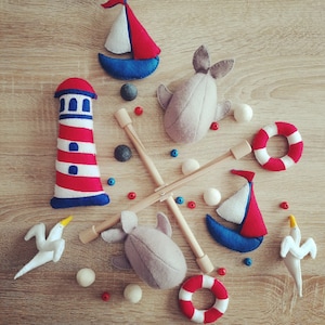 Baby Mobile Ocean Sailor Style Lighthouse Whale Nursery Decoration Cot Mobile Perfect Gift Easter