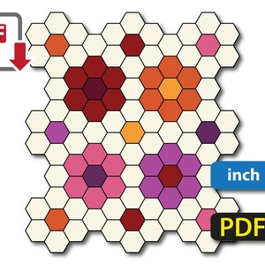 Grandma&#39;s Flower Garden - Templates (inch) for English Paper Piecing