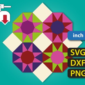 Swedish Star (inch) – SVG/DXF/PNG files for English Paper Piecing