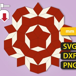 Pentagonal Rose / Penrose (mm) Deutsch Paper Piecing