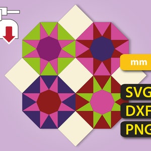 Swedish Star (mm) – SVG/DXF/PNG files for English Paper Piecing