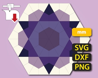 Kite – Stencils (mm) as SVG/DXF/PNG files for English Paper Piecing