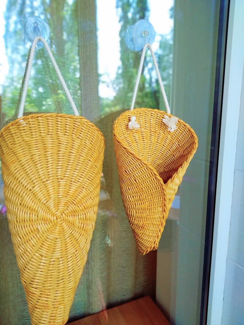 Basket door hanger for summer decoration Rustic wicker wall Etsy