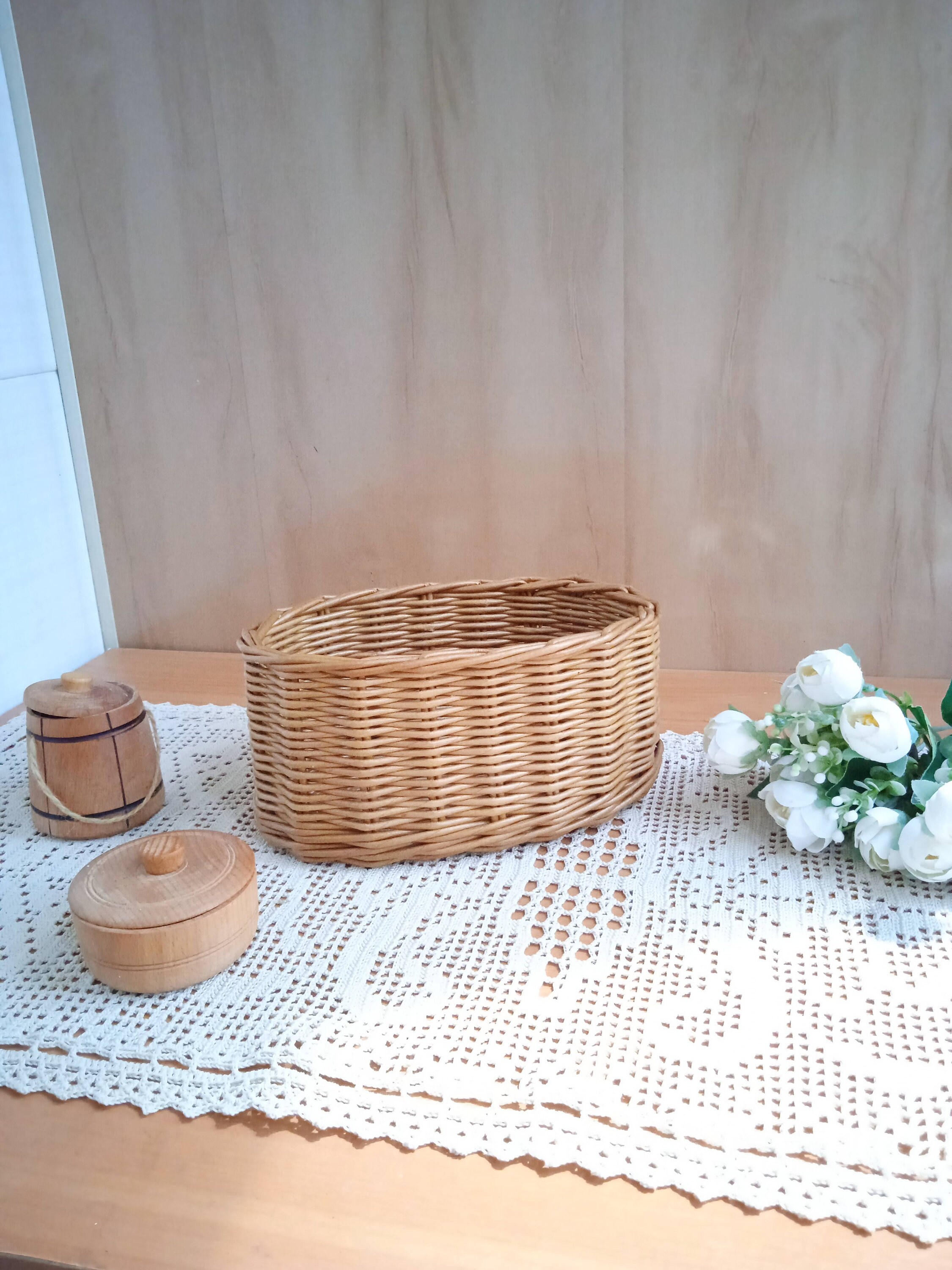 Countertop egg holder basket Wicker egg basket for kitchen Etsy