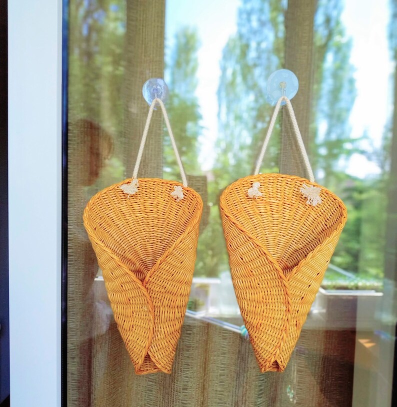 Basket door hanger for summer decoration Rustic wicker wall Etsy