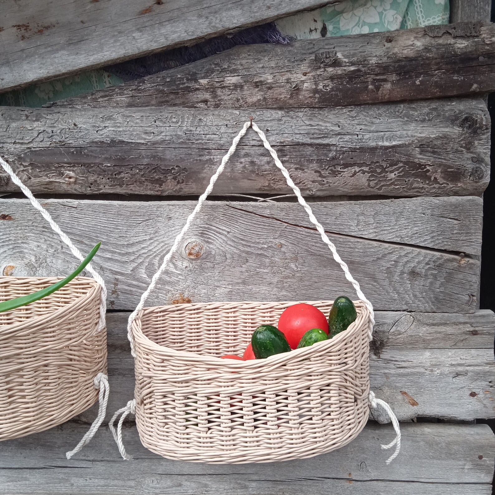 Fruit basket floating wall shelf white Kitchen hanging onion Etsy