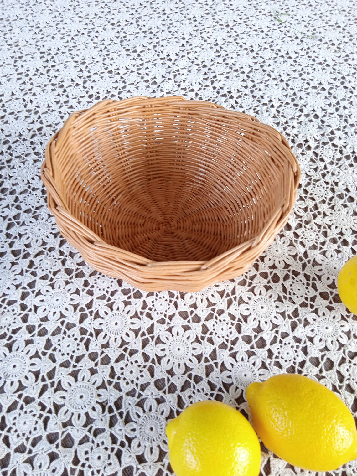 Fruit bowl Serving bowl Wicker decorative bowl Large fruit Etsy