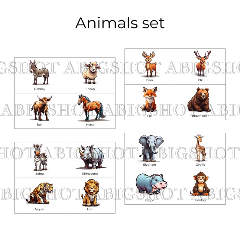 48 Printable Animal Flash Cards for Kids – Nature Learning Cards ...