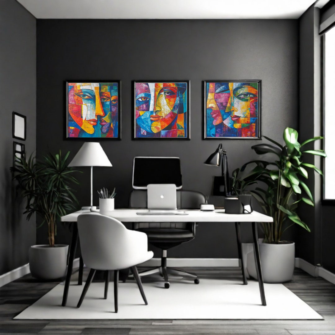 Therapy Office Decor, Woman Face Artwork, Face Line Art, Abstract Face ...
