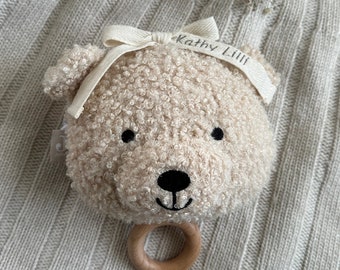 Spieluhr Bär bestickt, Spieluhr Teddy, Spieluhr Baby, Spieluhr, Spieluhr, Teddybär, Spieluhr personalisiert, Babygeschenke, Geschenk Geburt