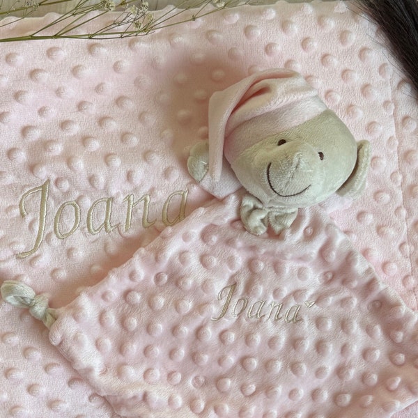 Babydecke mit Name, Set, bestickt, Babydecke mit Name, Decke mit Name, Schmusetuch, mit Name, Geschenke Geburt, Taufe, Babyparty, Babyshower