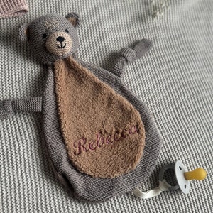 Cuddly blanket personalized with name, embroidered cuddly blanket, teddy bear, teddy, baby gifts, birth gifts, baby blanket, blanket with name baby image 1