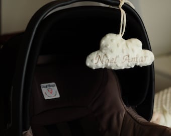 Anhänger für Maxi Cosi, Minky Stoff Kinderwagen, Babyzimmer, Babybett Kissen mit Name, Junge Mädchen mit Name, Babyzimmerdeko, Babygeschenke