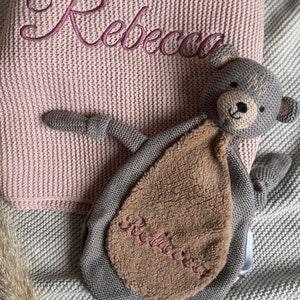 Cuddly blanket personalized with name, embroidered cuddly blanket, teddy bear, teddy, baby gifts, birth gifts, baby blanket, blanket with name baby image 4