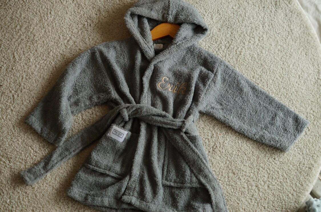 Personalized Bathrobes for Children Embroidered With Names Very High