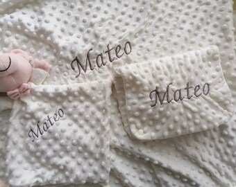 Geschenke Baby, Babydecke, Windeltasche, Schmusetuch, mit Name bestickt, Kuscheltuch, Wickelunterlage, Kuscheldecke mit Name, Babygeschenke