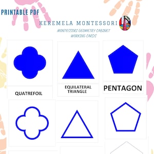 Montessori Geometry Cabinet Cards.Educational Material .Montessori Printable .Printable PDF. Home School.A4 size. Game.Easy Learn..