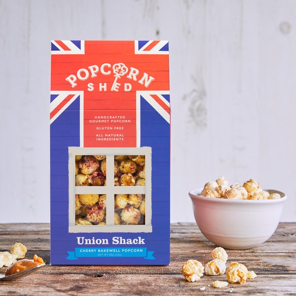 Cherry Bakewell Gourmet Popcorn - Caramel Almond Popcorn with Cherry Pieces - Food Gift - Foodie - Popcorn - British Gift