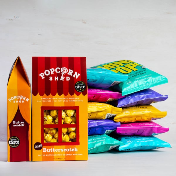 Vegan Popcorn Bundle - 6 Flavour Popcorn Tasting Selection - Food Gift - Foodie - Flavoured Popcorn - Vegan Snacks - Sweet and Savoury