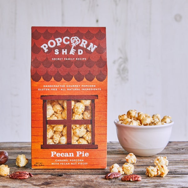 Pecan Pie Gourmet Popcorn - Pecan Nut Popcorn - Food Gift - Foodie - Pecan Caramel - Pecan Pie Flavour - Sweet Flavoured Popcorn