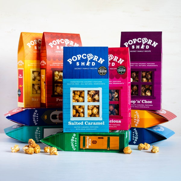 Gourmet Popcorn Mega Variety Pack - 10 Delicious Gourmet Popcorn Flavours - Sweet and Savoury - Food Gift - Foodie - Flavoured Popcorn