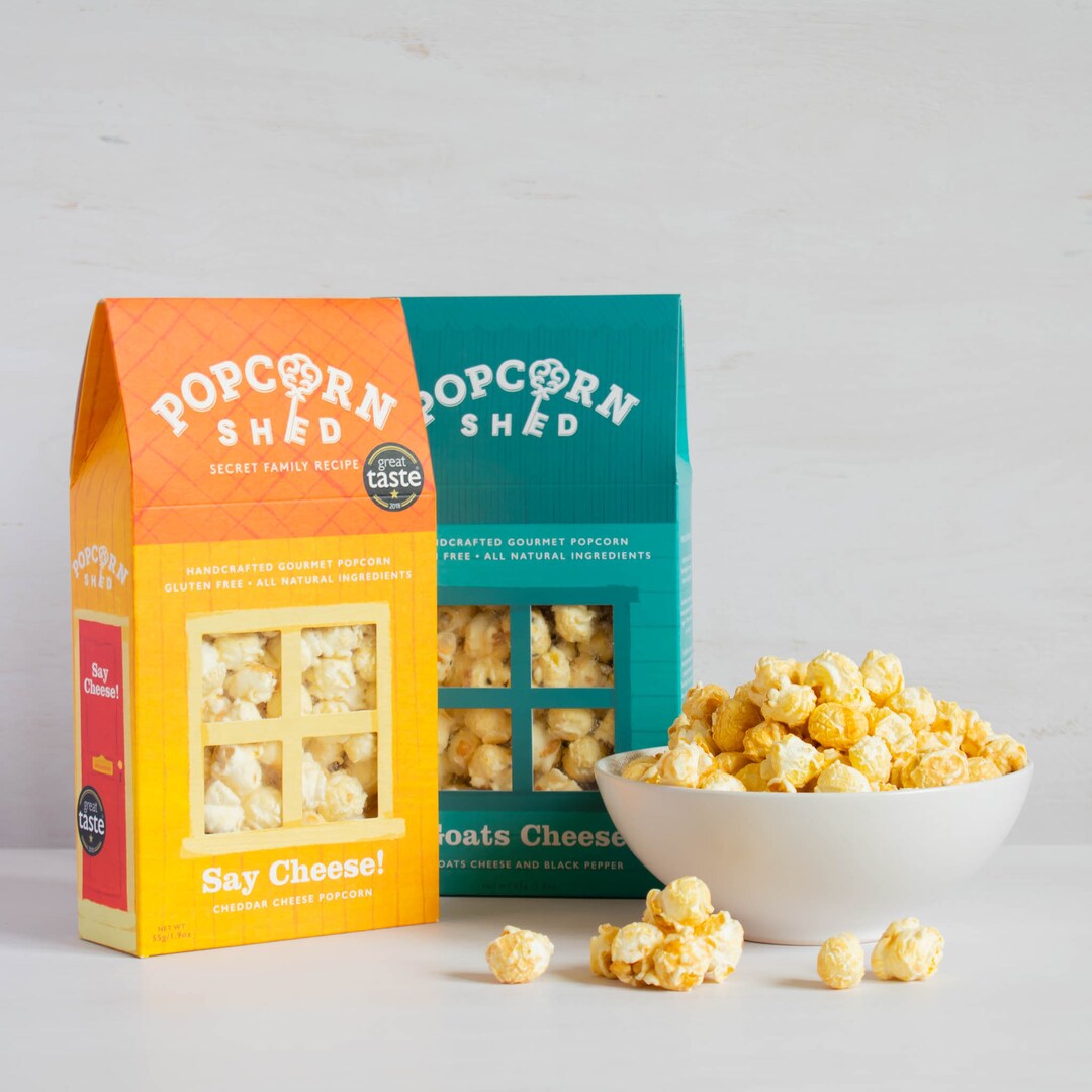 Cheese Popcorn Selection Cheddar Cheese & Goat's Cheese Popcorn Food