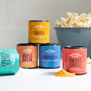 DIY Popcorn Seasonings Kit Make your own gourmet popcorn Movie night in gift set Popcorn kernels and 5 seasonings image 6