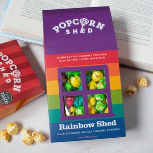 Rainbow Gourmet Popcorn Multicoloured Vanilla Caramel Popcorn Food Gift Flavoured Popcorn Rainbow Food Pride Popcorn Pride Food image 4