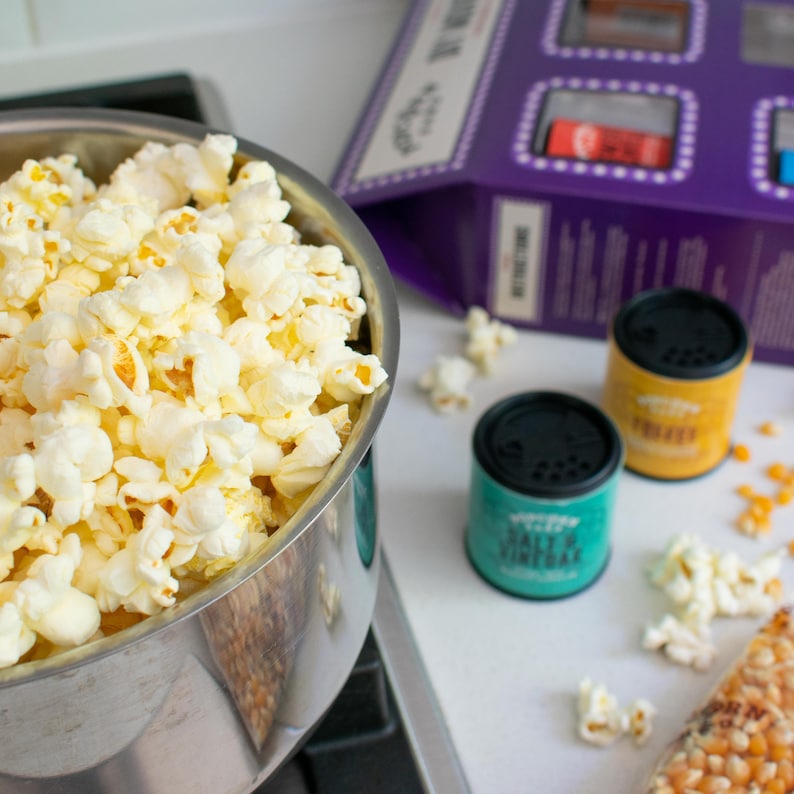 DIY Popcorn Seasonings Kit Make your own gourmet popcorn Movie night in gift set Popcorn kernels and 5 seasonings image 3
