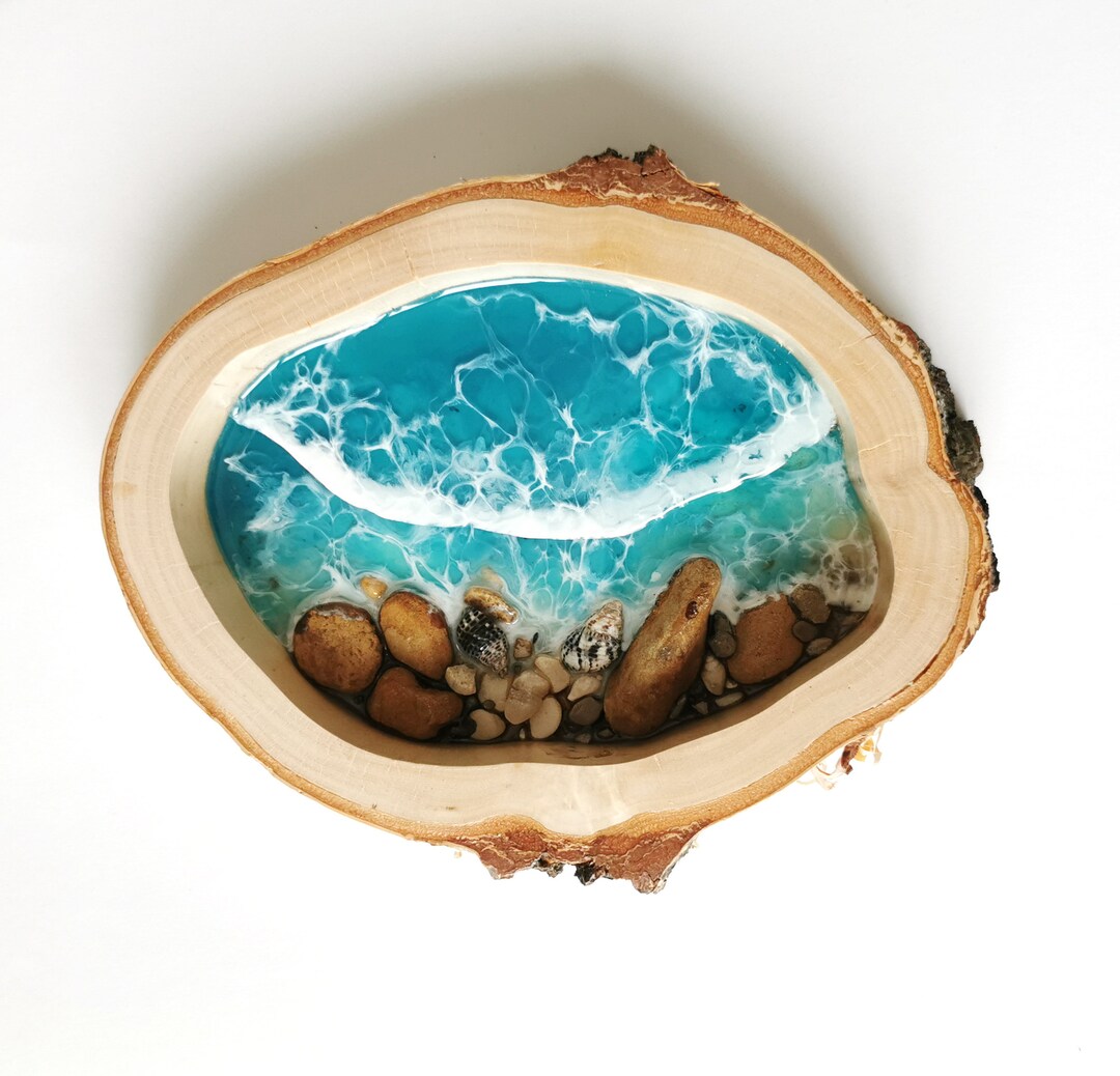 Ocean Wall Hanging Sea Wave Resin Art 3D Ocean Waves Wall Decor Framed Seascape Wall Art Sea