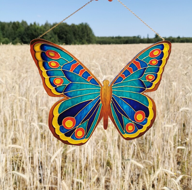 Stain Glass Butterfly Wall Decor Butterfly Suncatcher for Window Hanging Butterfly Art Etsy