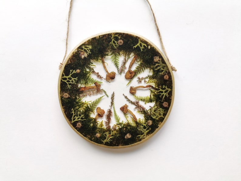 Mushroom Resin Art Forest Mushroom Decor Pressed Flower Art Mushroom Art Home Decor Preserved