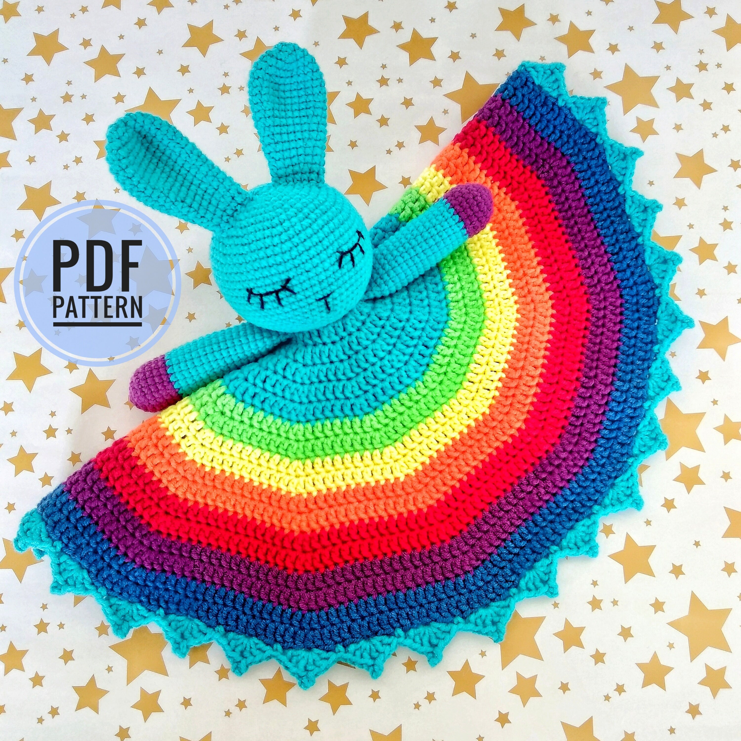 Rainbow Bunny Comforter Crochet Pattern Crochet Baby Lovey Amigurumi …