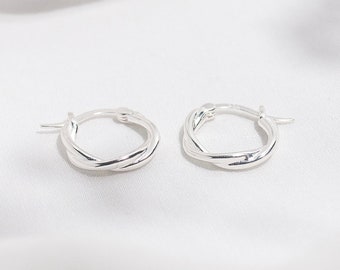 Sterling Silver Woven Twist Hoop Earrings, Statement Earrings, Silver Hoop Earrings,  Gold Hoop Earrings, Gift For Her, Gift For Mum