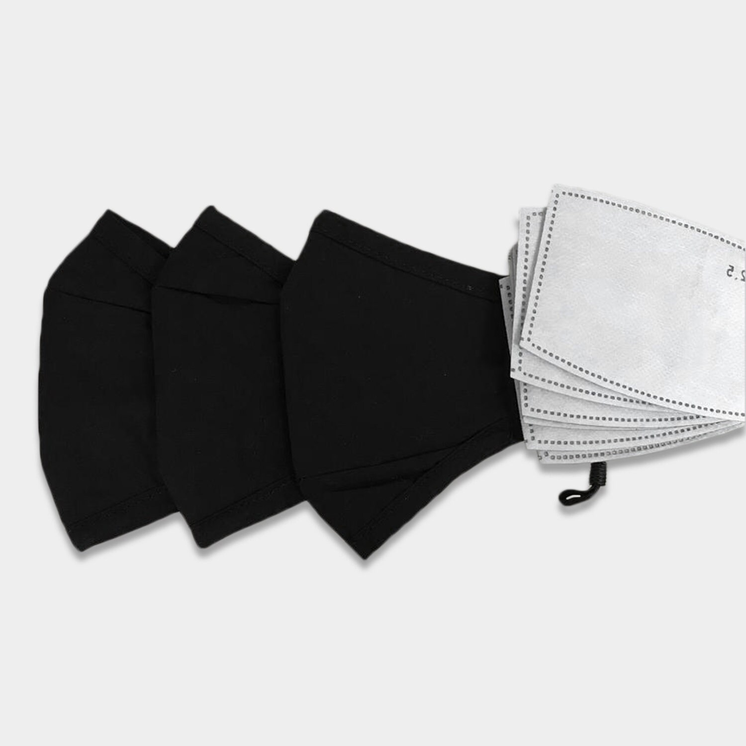 Black Face Mask with Filter Washable Face Mask Adjustable Etsy