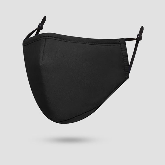Black Face Mask with Filter Washable Face Mask Adjustable Etsy