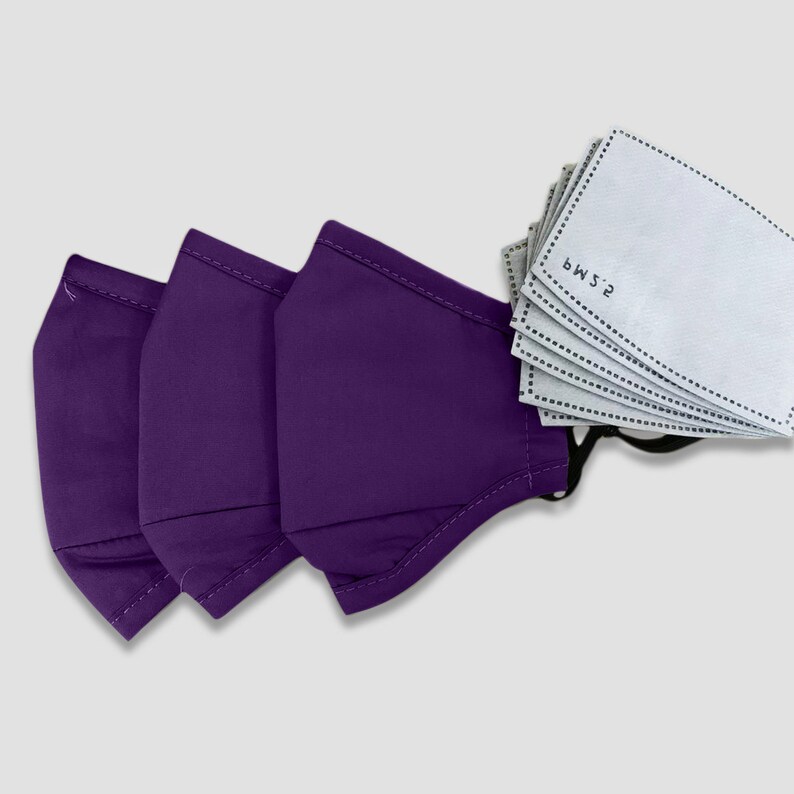 Purple Face Mask With Filter Washable Face Mask Adjustable Etsy UK