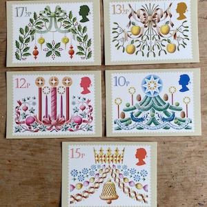 Vintage set van 5 ansichtkaarten, kerstserie PHQ 48(a)